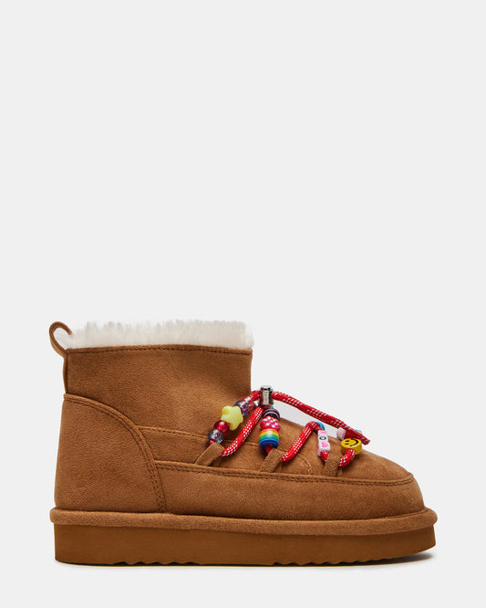 Steve Madden Kids' GLAZER Cognac Girls' Lace-Up Ankle Boot