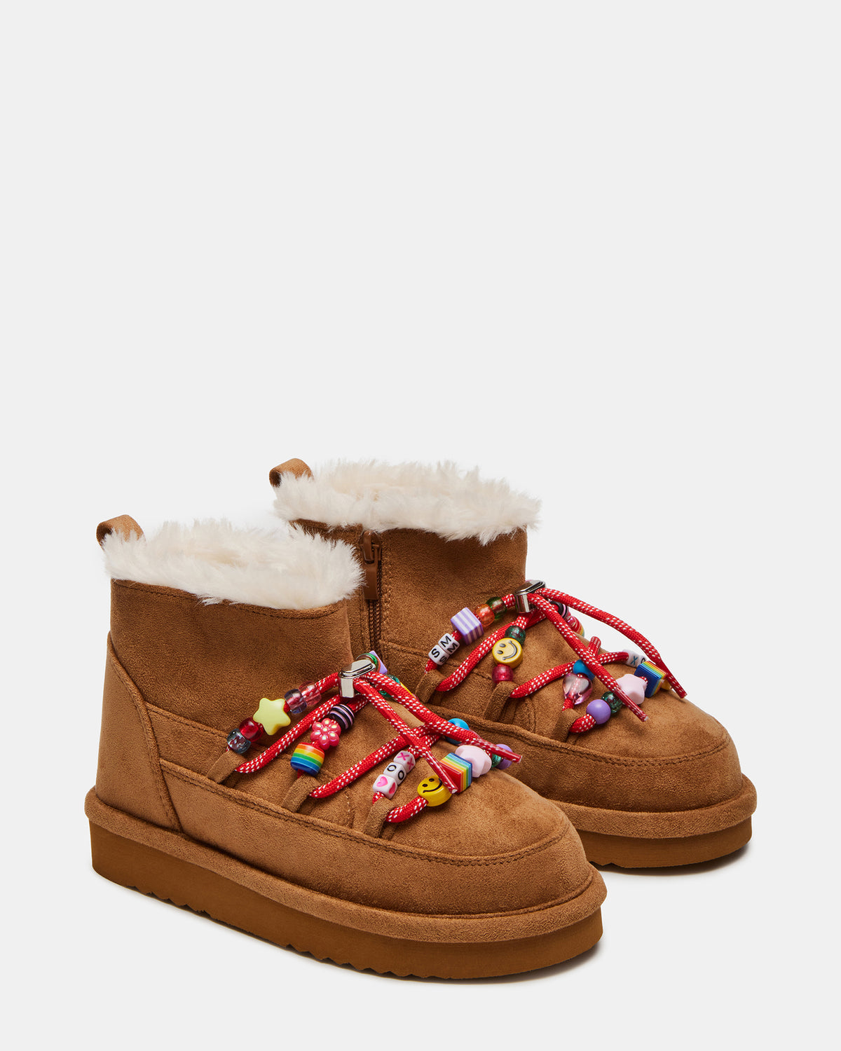 Steve Madden Kids' GLAZER Cognac Girls' Lace-Up Ankle Boot