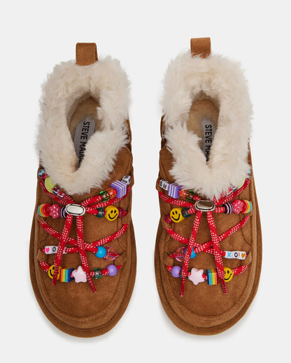 Steve Madden Kids' GLAZER Cognac Girls' Lace-Up Ankle Boot