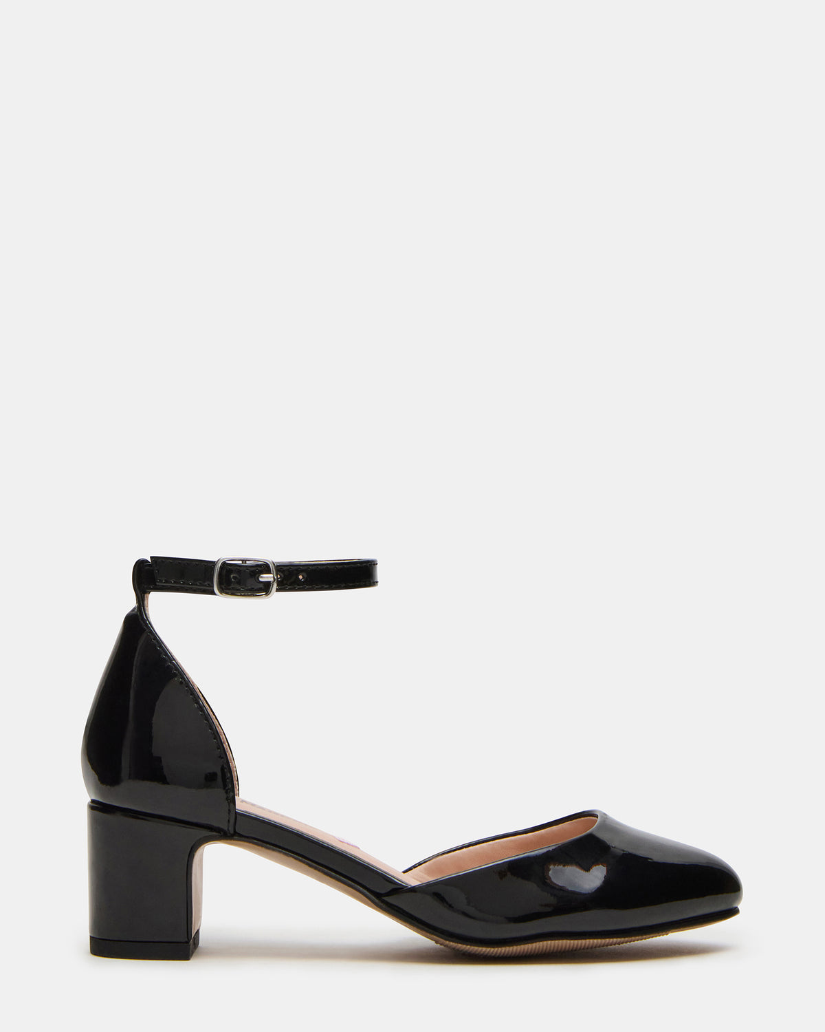 Steve Madden Kids' PRETTYY Black Patent Girls' Block Heel