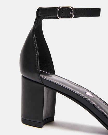 Steve Madden Kids' CARRSON Black Smooth Girls' Dress Heel