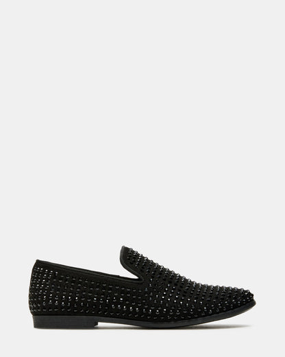 Steve Madden Kids' CAVIAR Black Rhinestone Boys' Dress Shoe