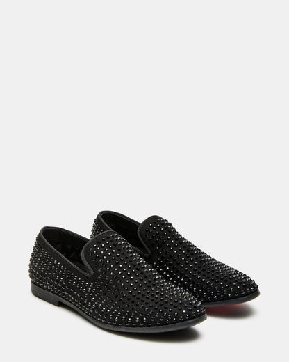 Steve Madden Kids' CAVIAR Black Rhinestone Boys' Dress Shoe