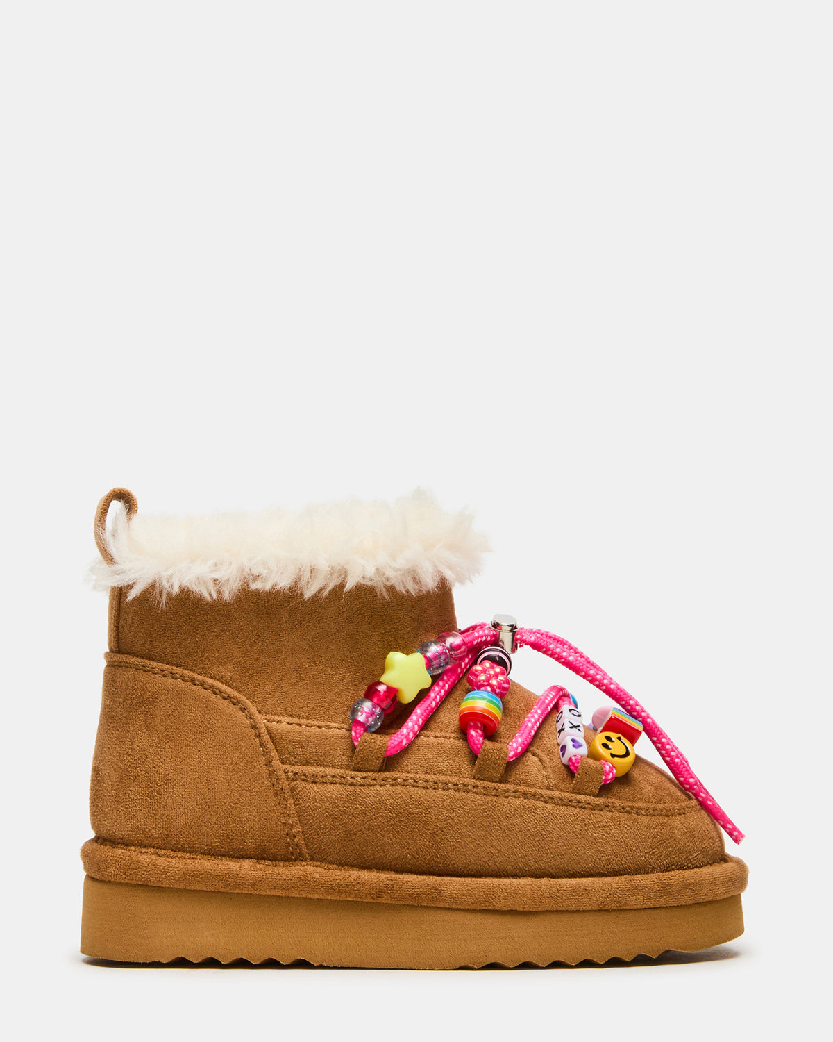 Steve Madden Toddlers' GLAZER Cognac Girls' Lace-Up Ankle Boot