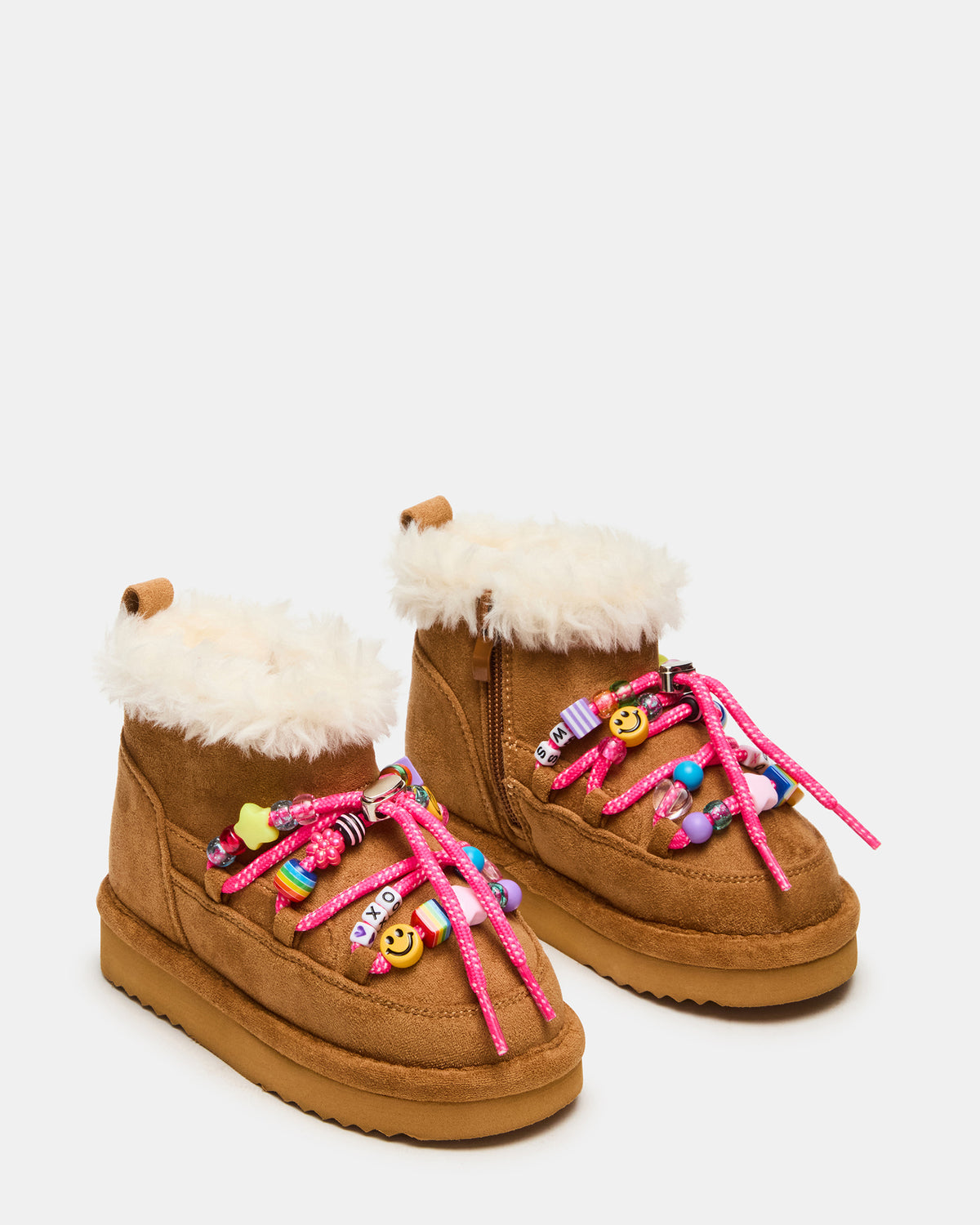 Steve Madden Toddlers' GLAZER Cognac Girls' Lace-Up Ankle Boot