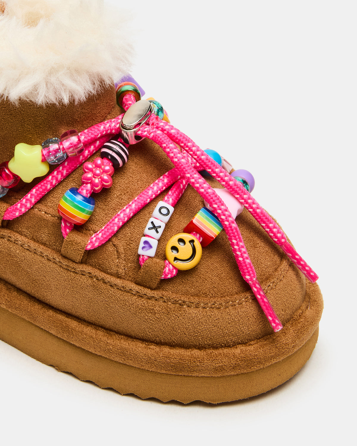 Steve Madden Toddlers' GLAZER Cognac Girls' Lace-Up Ankle Boot