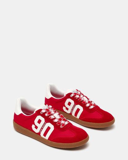 Steve Madden PACEY Red Multi Low-Top Lace-Up 90's Women's Sneaker