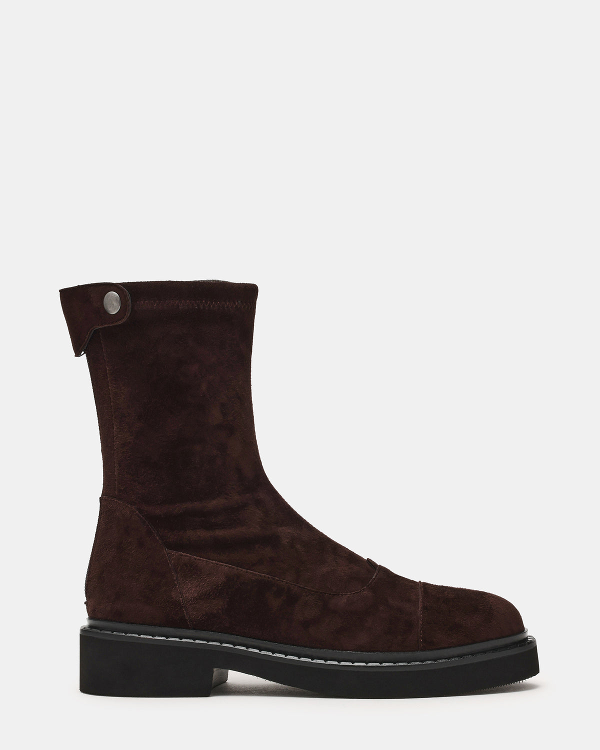 Steve Madden MYER Brown Suede Round-Toe Zipper Closure Women's Ankle Boot