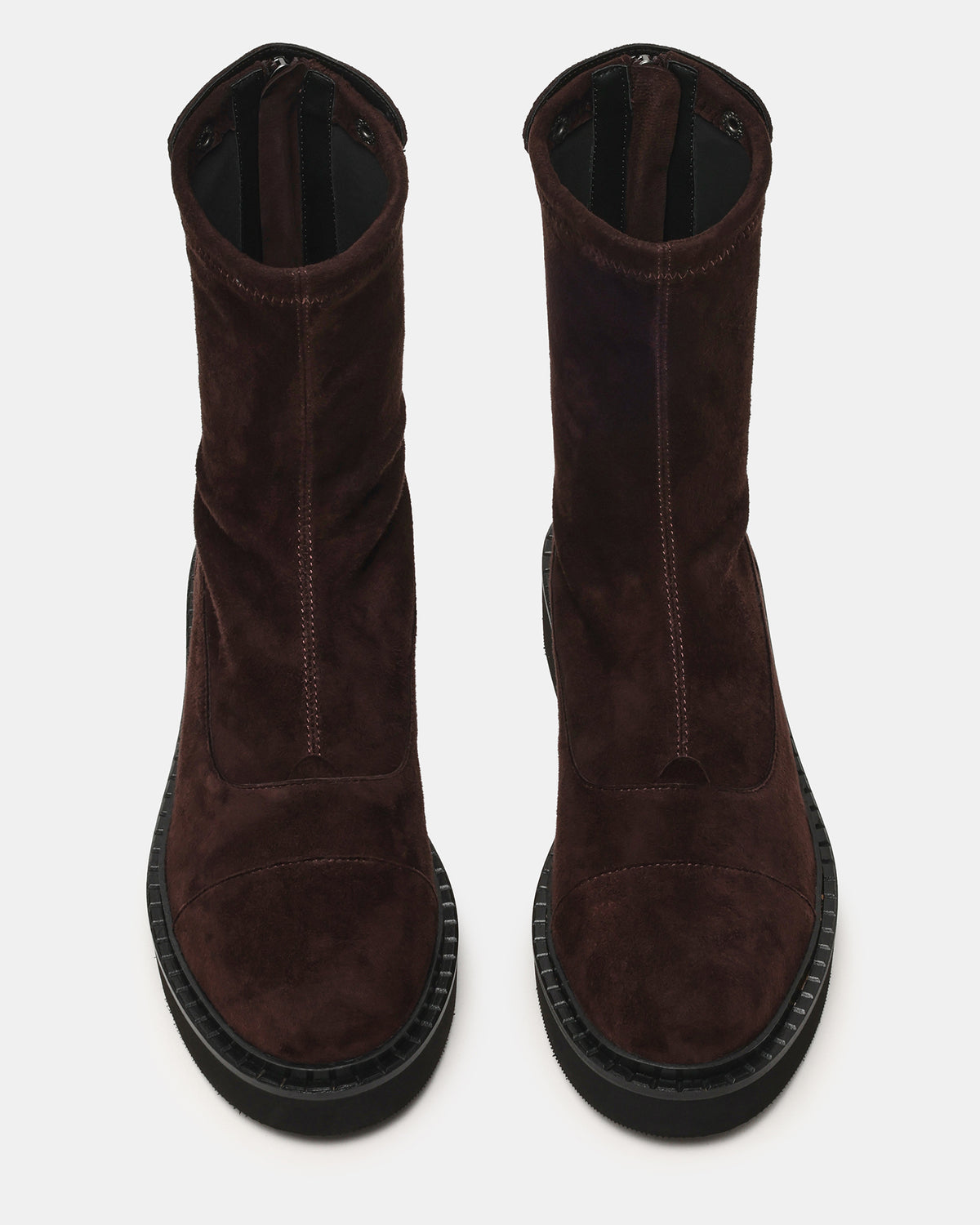 Steve Madden MYER Brown Suede Round-Toe Zipper Closure Women's Ankle Boot