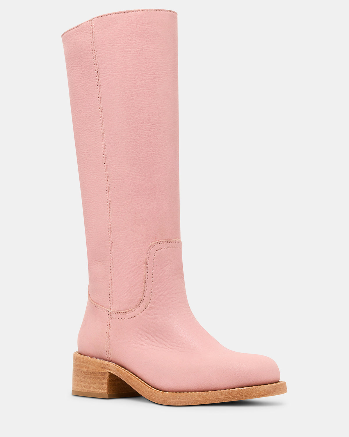 Steve Madden RIGGS Pink Leather Square-Toe Women's Boot
