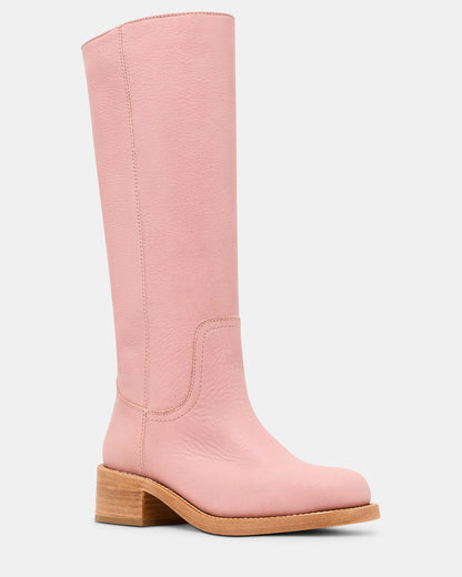 Steve Madden RIGGS Pink Leather Square-Toe Women's Boot