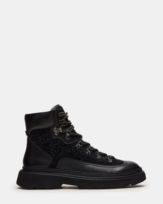 Steve Madden YOSEMITE Black Multi Lace-Up Lug Men's Ankle Boot