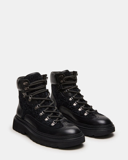 Steve Madden YOSEMITE Black Multi Lace-Up Lug Men's Ankle Boot