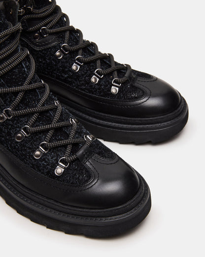 Steve Madden YOSEMITE Black Multi Lace-Up Lug Men's Ankle Boot