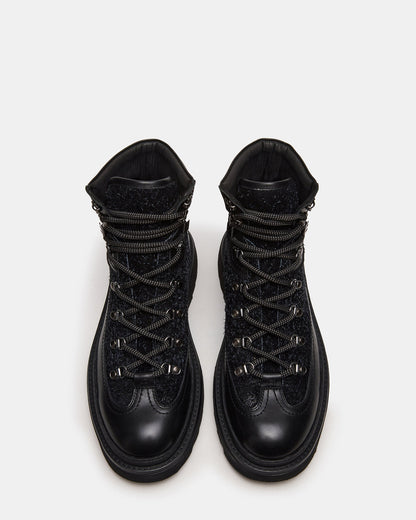 Steve Madden YOSEMITE Black Multi Lace-Up Lug Men's Ankle Boot