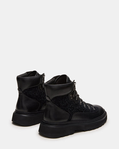 Steve Madden YOSEMITE Black Multi Lace-Up Lug Men's Ankle Boot