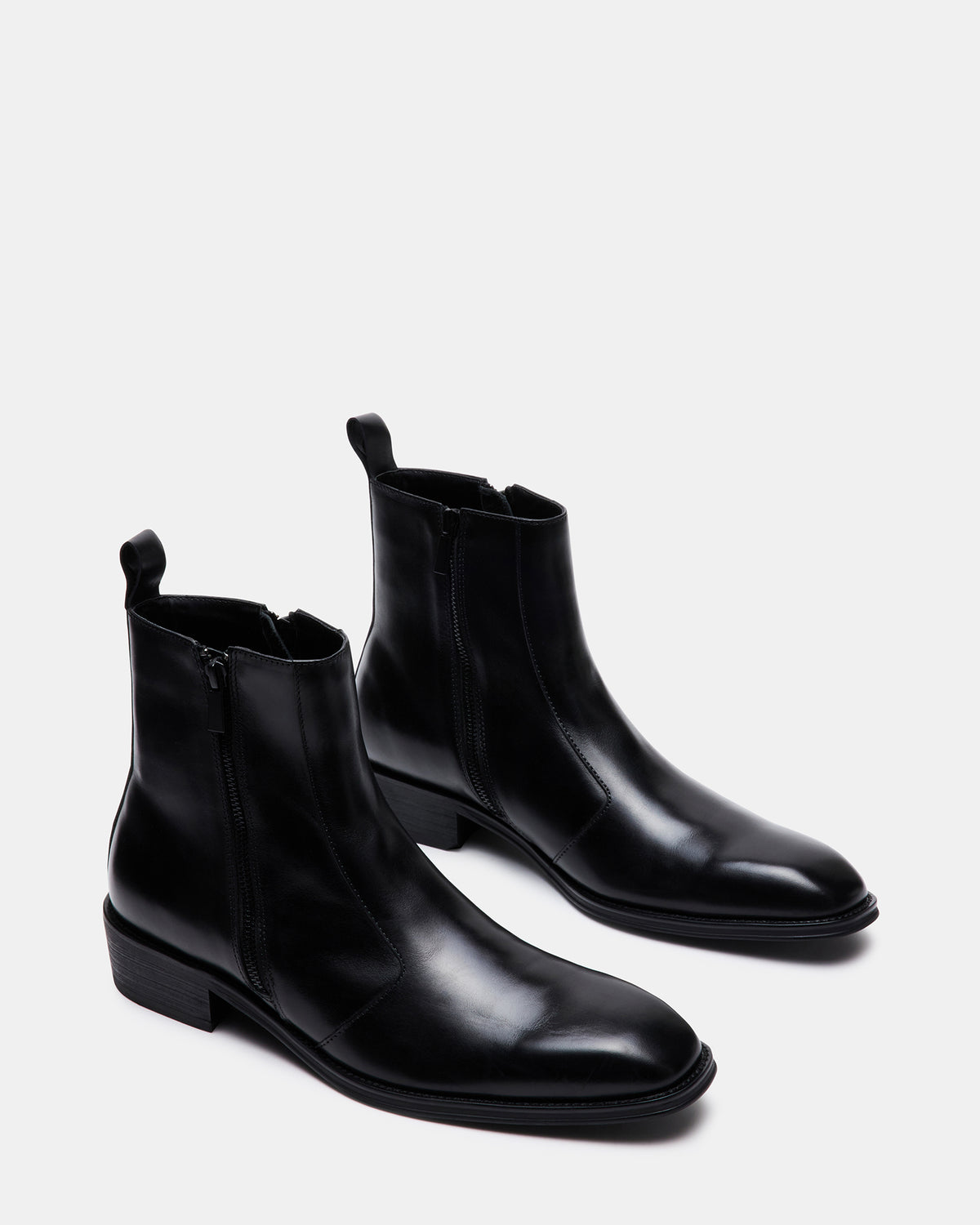 Steve Madden HAYNES Black Leather Men's Ankle Boot
