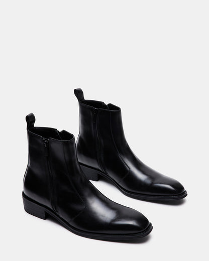Steve Madden HAYNES Black Leather Men's Ankle Boot