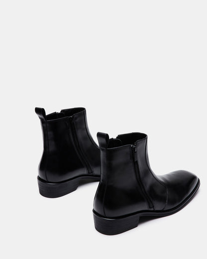 Steve Madden HAYNES Black Leather Men's Ankle Boot