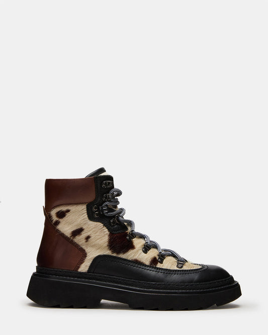 Steve Madden YOSEMITE Brown Multi Lace-Up Lug Men's Ankle Boot