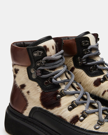 Steve Madden YOSEMITE Brown Multi Lace-Up Lug Men's Ankle Boot
