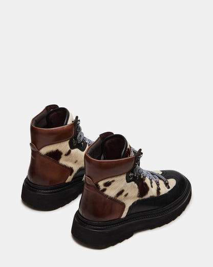 Steve Madden YOSEMITE Brown Multi Lace-Up Lug Men's Ankle Boot