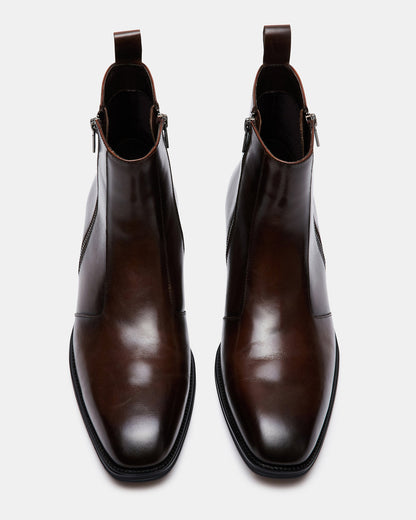 Steve Madden HAYNES Brown Leather Men's Ankle Boot