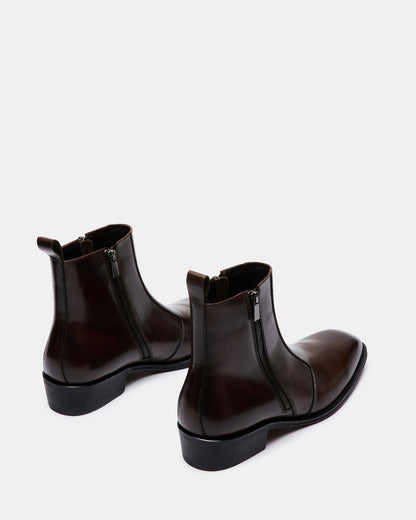 Steve Madden HAYNES Brown Leather Men's Ankle Boot