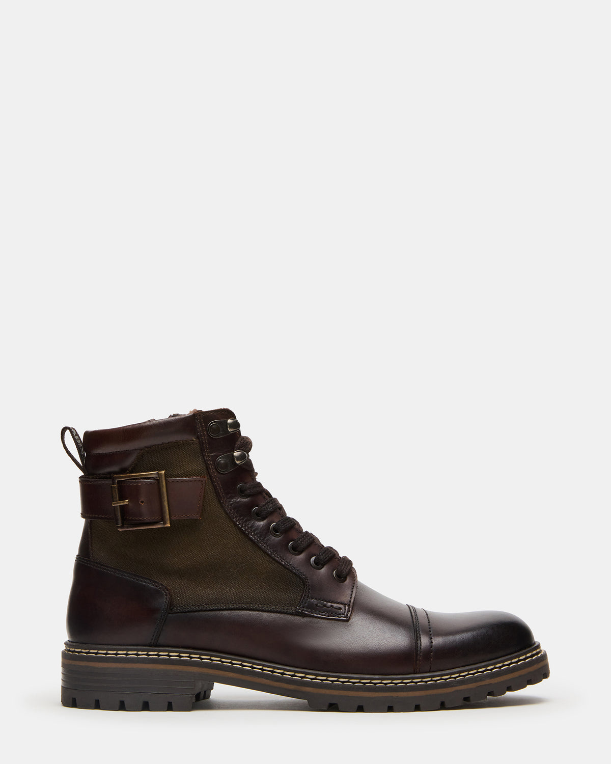 Steve Madden REID Dark Brown Lace-Up Lug Men's Ankle Boot