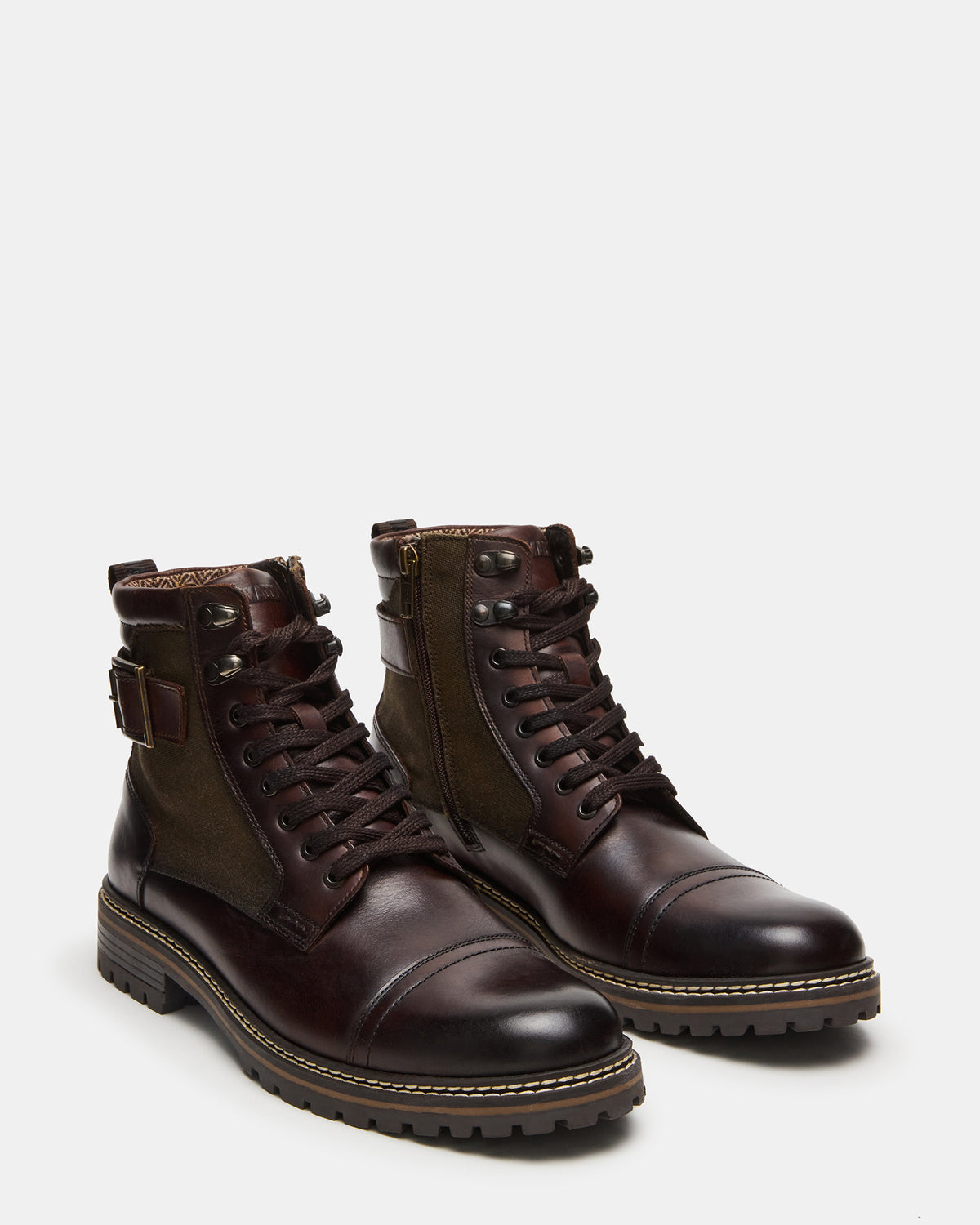 Steve Madden REID Dark Brown Lace-Up Lug Men's Ankle Boot