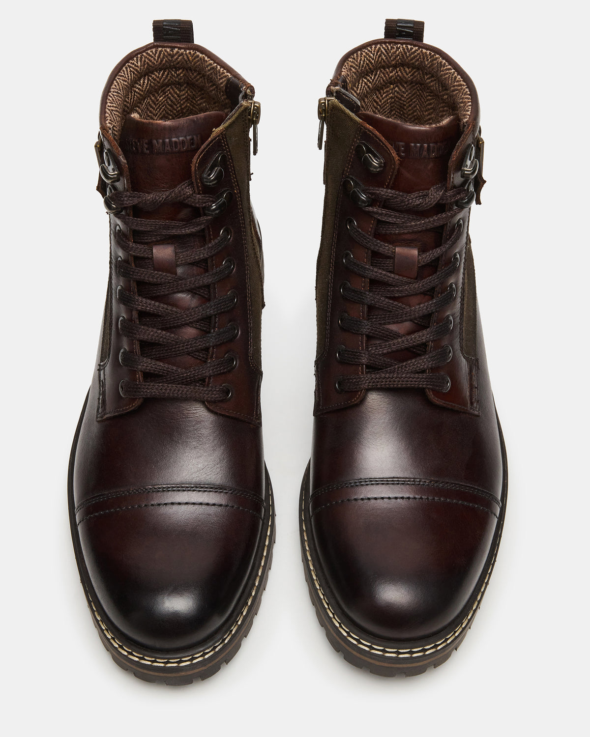 Steve Madden REID Dark Brown Lace-Up Lug Men's Ankle Boot