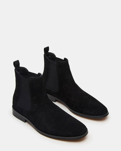 Steve Madden ALDAIR Black Suede Chelsea Men's Ankle Boot