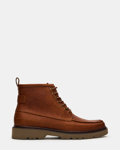 Steve Madden DAEL Brown Leather Lace-Up Men's Ankle Boot