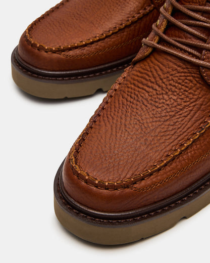 Steve Madden DAEL Brown Leather Lace-Up Men's Ankle Boot