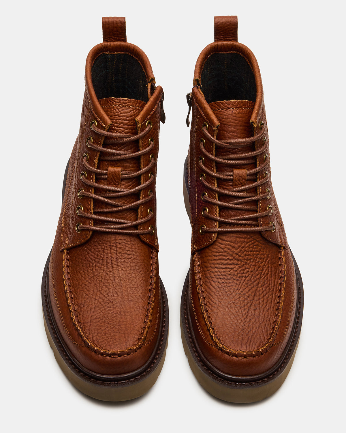Steve Madden DAEL Brown Leather Lace-Up Men's Ankle Boot
