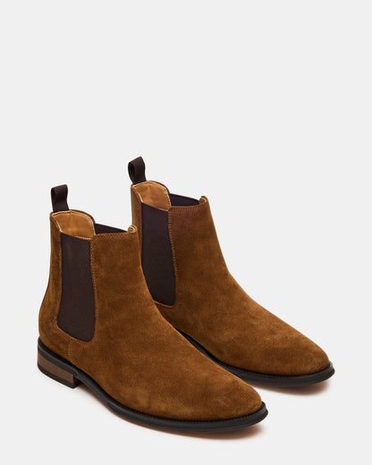 Steve Madden ALDAIR Chestnut Suede Chelsea Men's Ankle Boot