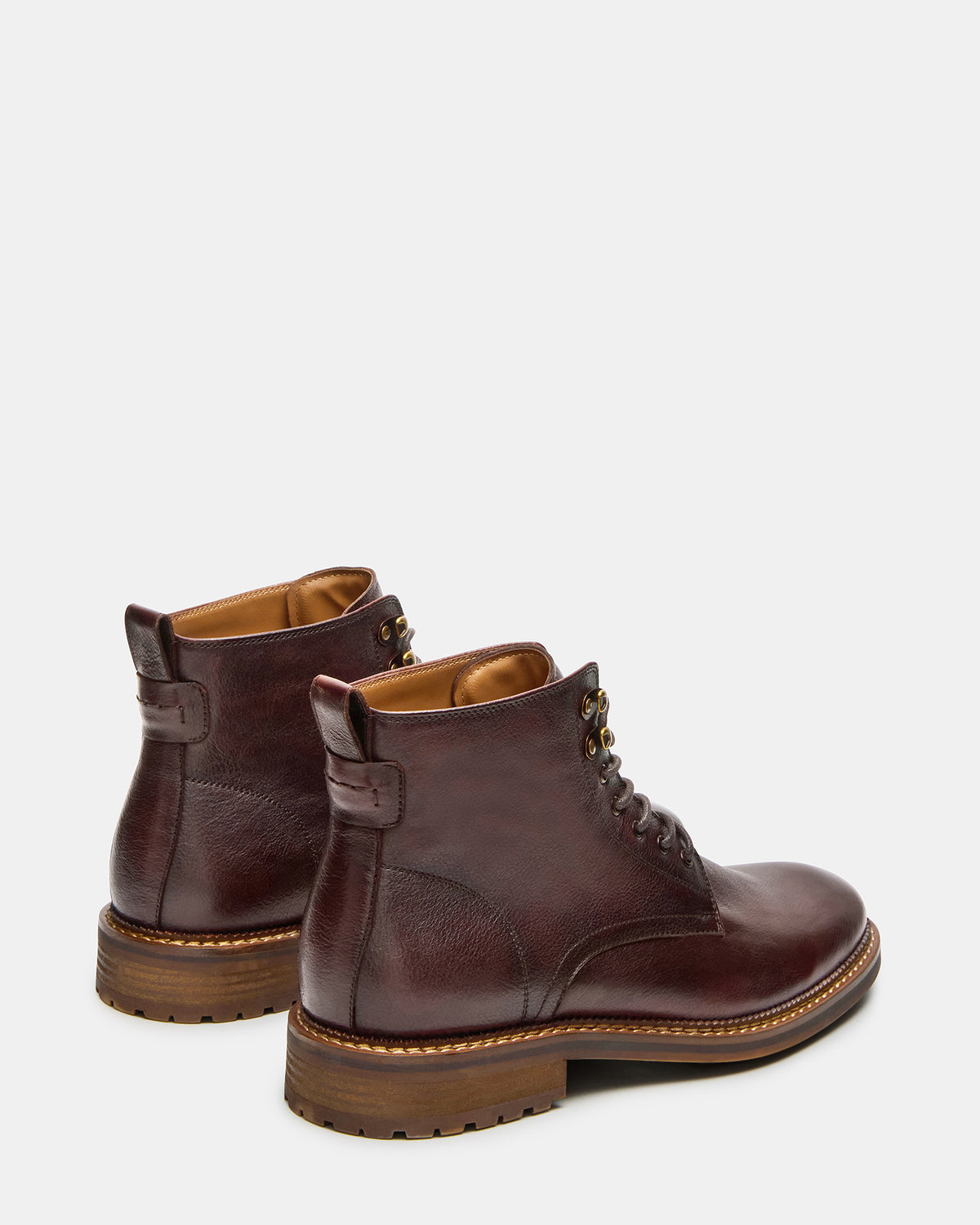 Steve Madden NOBY Brown Leather Men's Lace-Up Ankle Boot