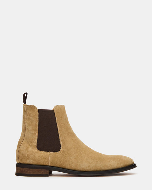 Steve Madden ALDAIR Taupe Suede Chelsea Men's Ankle Boot