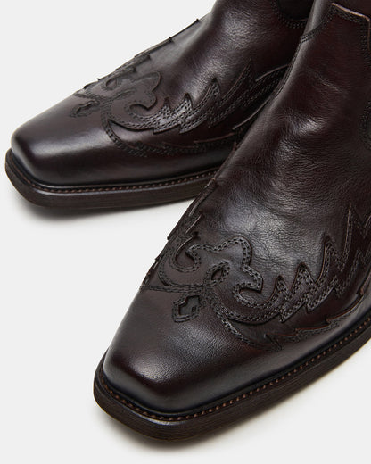 Steve Madden SANTANA Dark Brown Western Men's Ankle Boot