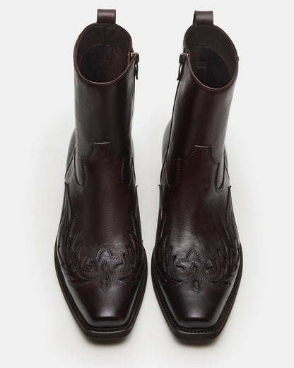 Steve Madden SANTANA Dark Brown Western Men's Ankle Boot