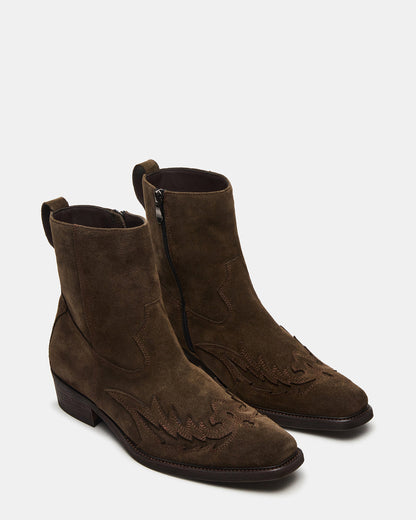 Steve Madden SANTANA Green Olive Western Men's Ankle Boot