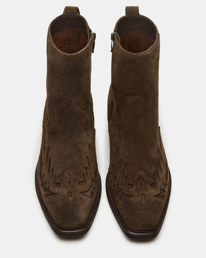 Steve Madden SANTANA Green Olive Western Men's Ankle Boot