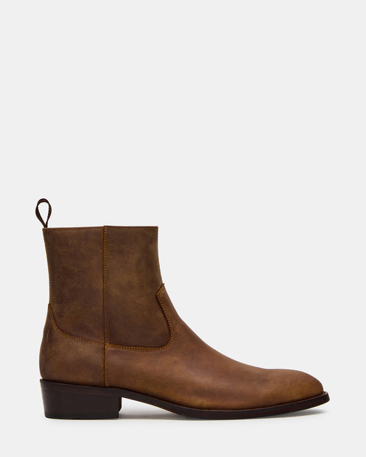 Steve Madden HENDRIK Tan Leather Men's Ankle Boot