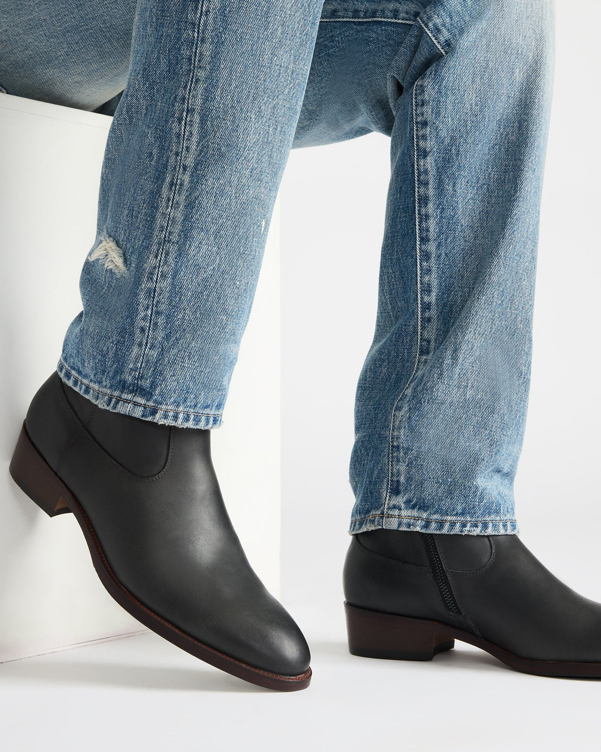 Steve Madden HENDRIK Black Leather Men's Ankle Boot
