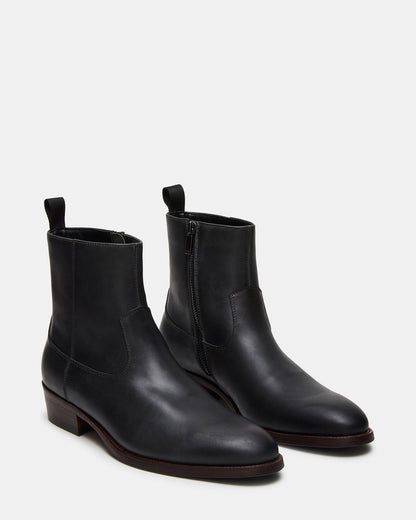 Steve Madden HENDRIK Black Leather Men's Ankle Boot