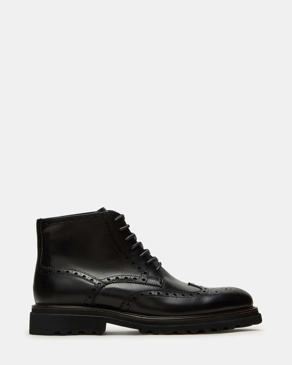 Steve Madden KODA Black Leather Lace-Up Men's Ankle Boot
