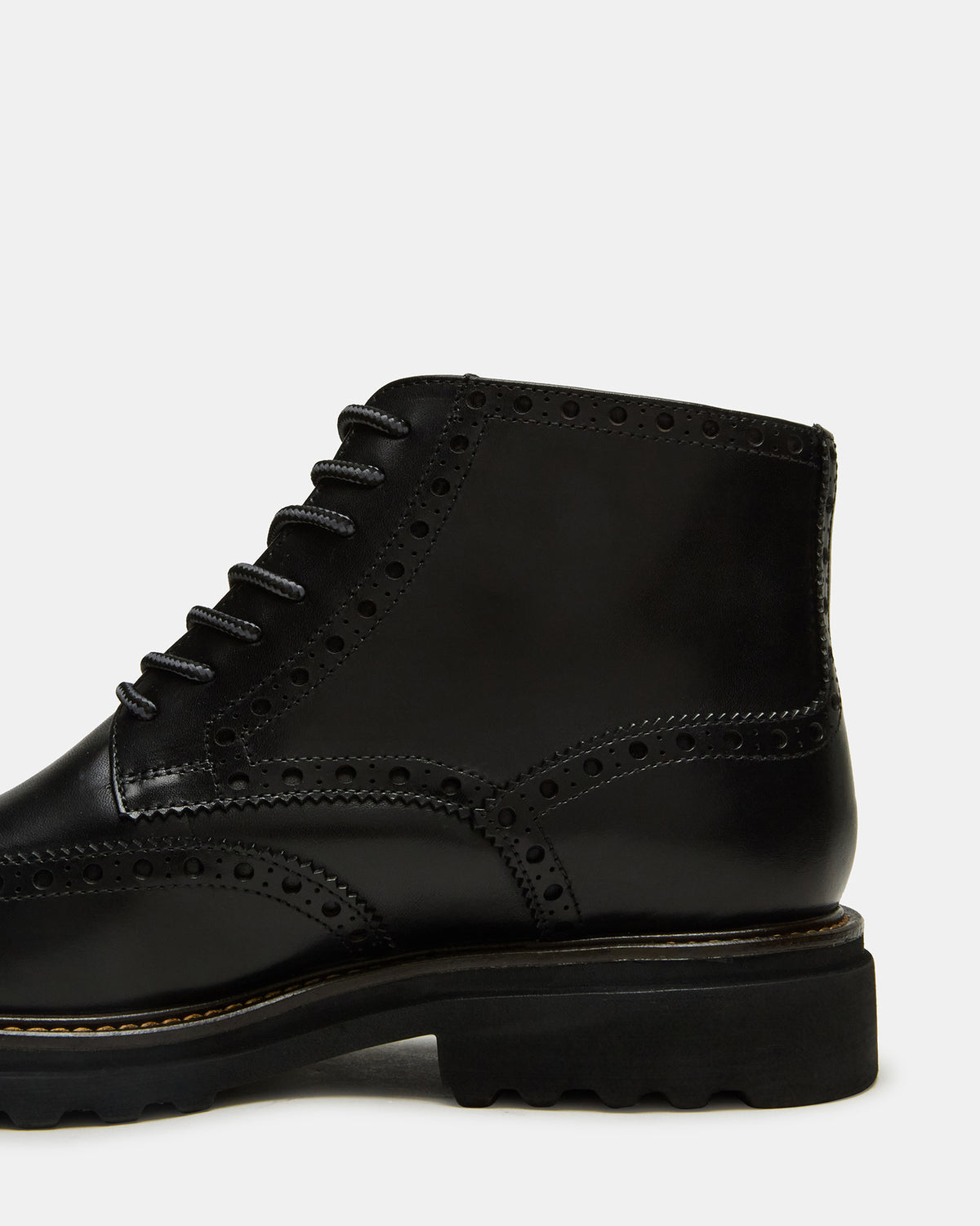Steve Madden KODA Black Leather Lace-Up Men's Ankle Boot