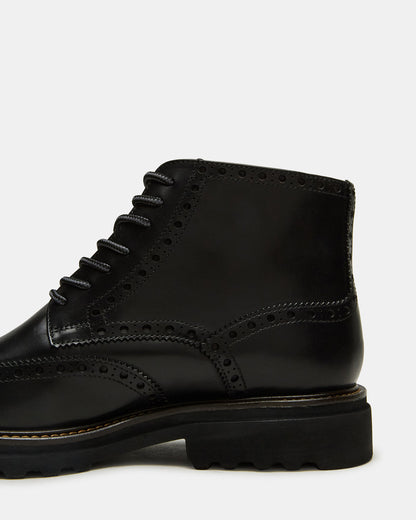 Steve Madden KODA Black Leather Lace-Up Men's Ankle Boot