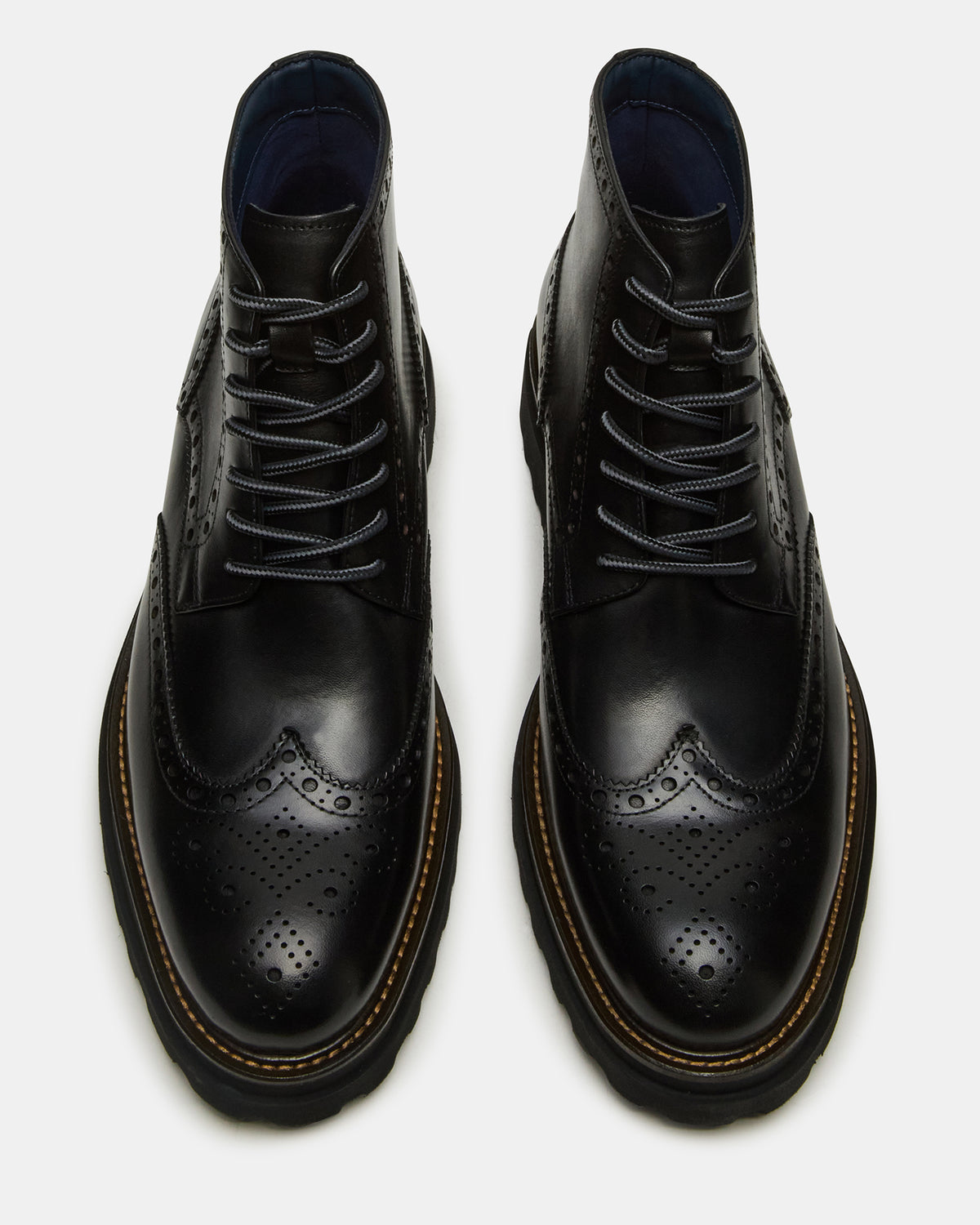 Steve Madden KODA Black Leather Lace-Up Men's Ankle Boot