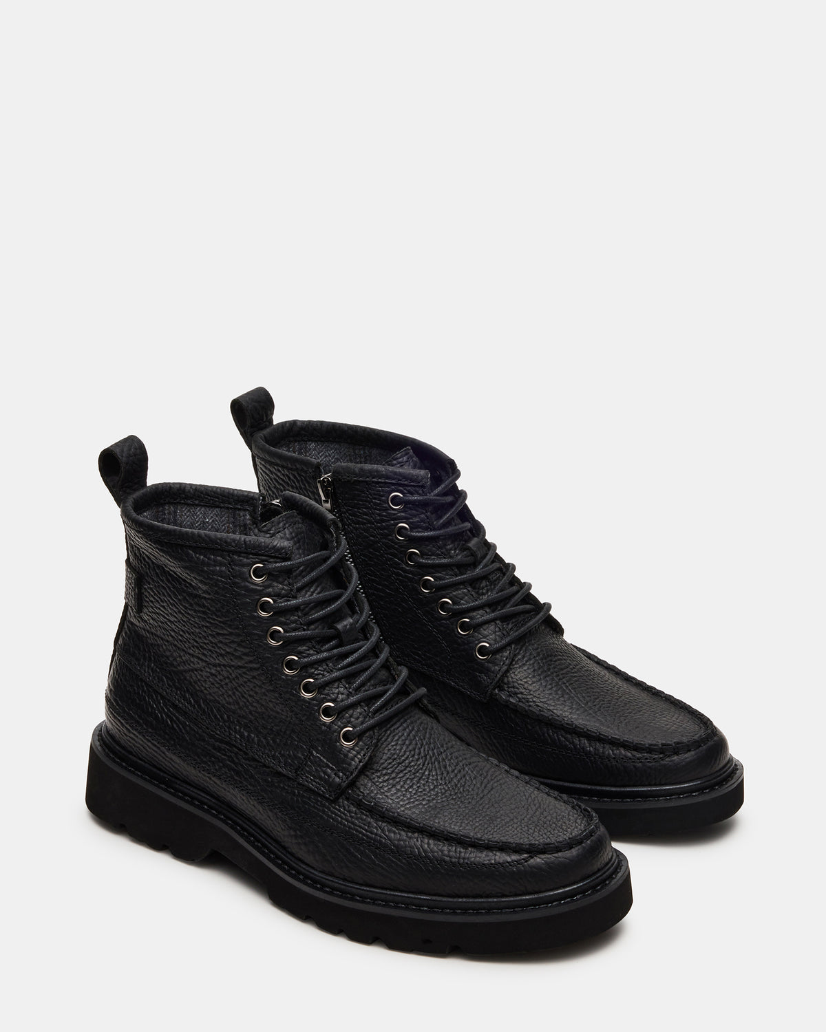 Steve Madden DAEL Black Leather Lace-Up Men's Ankle Boot